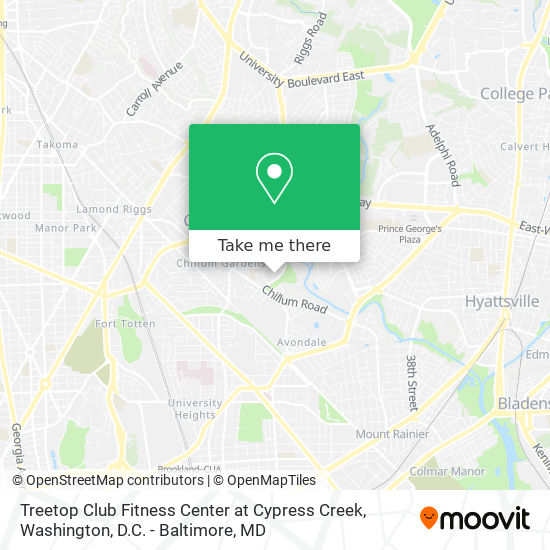 Treetop Club Fitness Center at Cypress Creek map