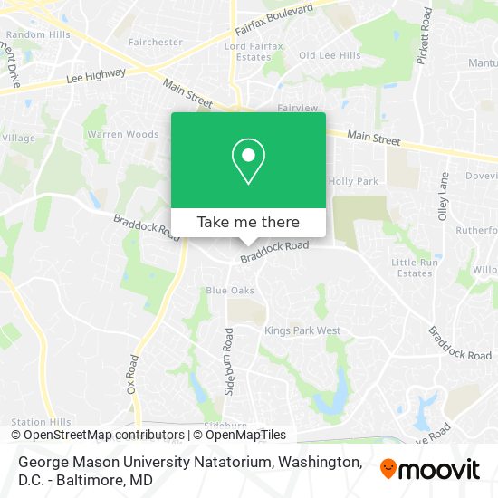 Mapa de George Mason University Natatorium