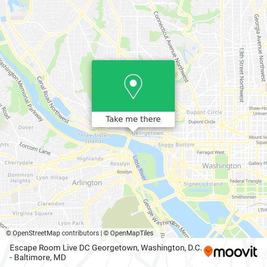 Escape Room Live DC Georgetown map