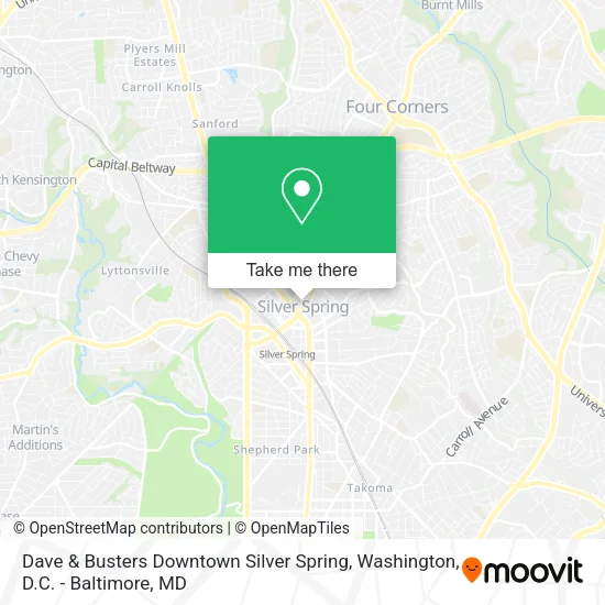 Mapa de Dave & Busters Downtown Silver Spring
