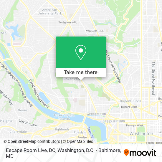 Mapa de Escape Room Live, DC