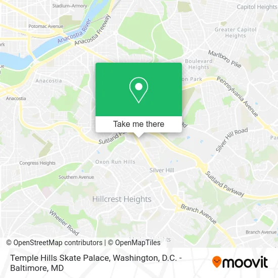 Temple Hills Skate Palace map