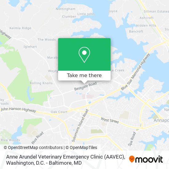 Anne Arundel Veterinary Emergency Clinic (AAVEC) map