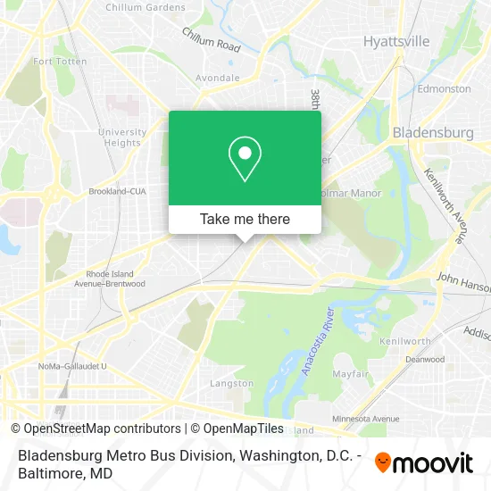 Mapa de Bladensburg Metro Bus Division