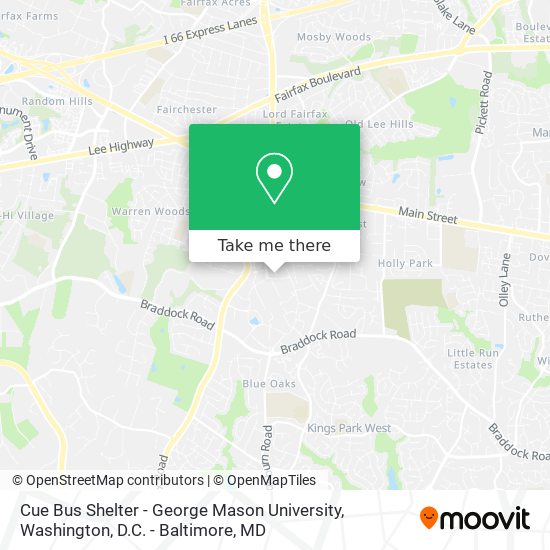 Cue Bus Shelter - George Mason University map