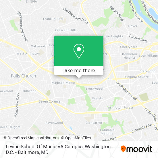 Mapa de Levine School Of Music VA Campus