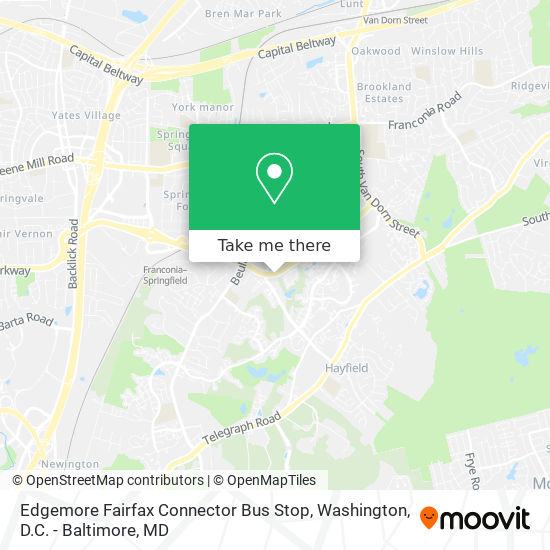 Edgemore Fairfax Connector Bus Stop map