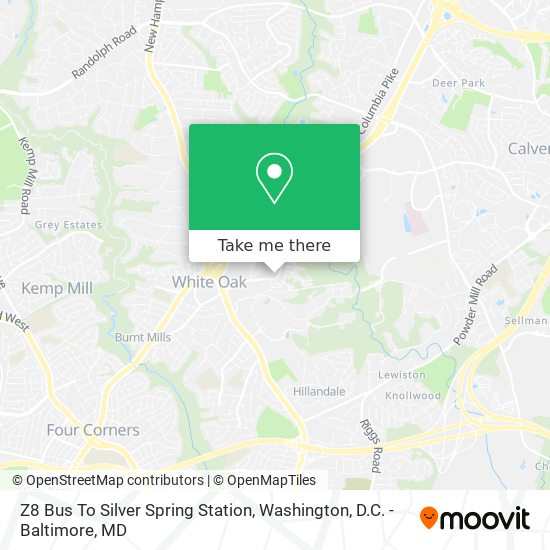 Z8 Bus To Silver Spring Station map