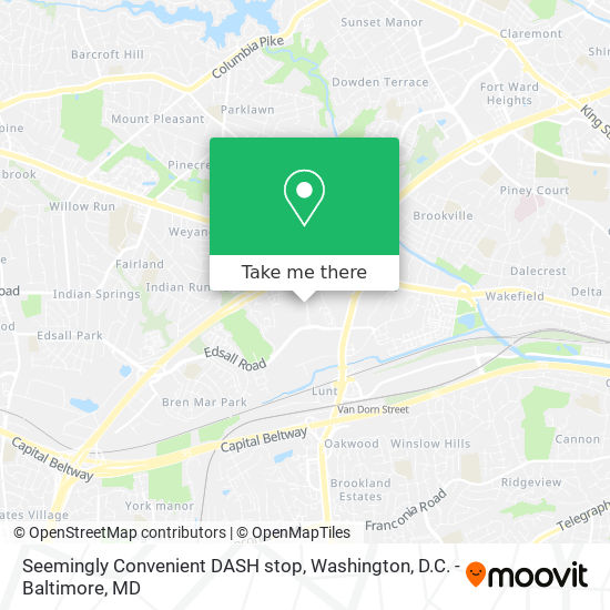 Mapa de Seemingly Convenient DASH stop