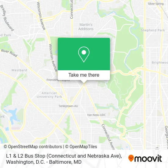 L1 & L2 Bus Stop (Connecticut and Nebraska Ave) map