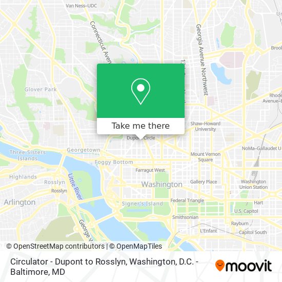 Mapa de Circulator - Dupont to Rosslyn