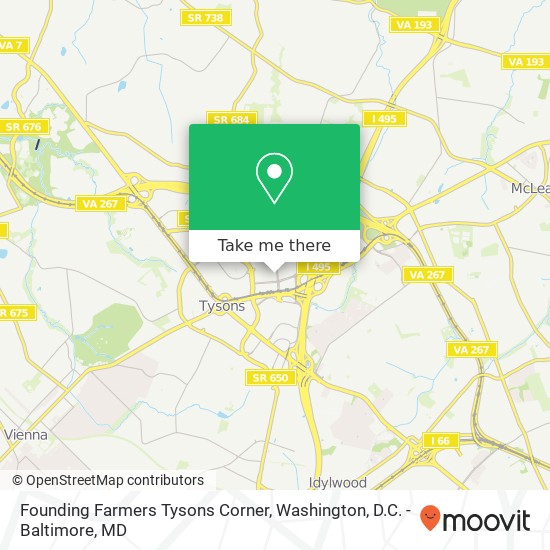 Founding Farmers Tysons Corner map