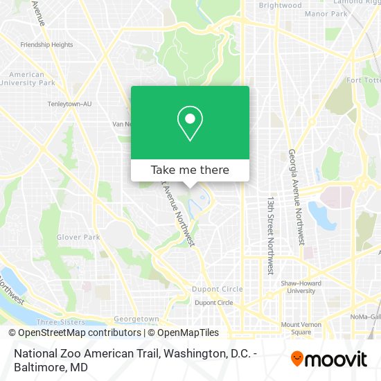 National Zoo American Trail map