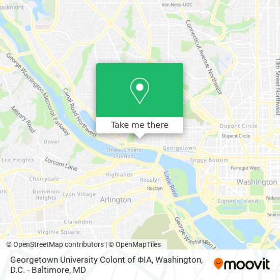 Mapa de Georgetown University Colont of ΦIA