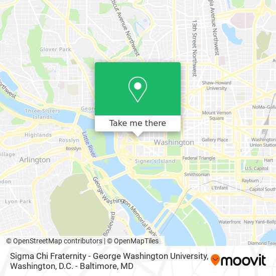 Sigma Chi Fraternity - George Washington University map