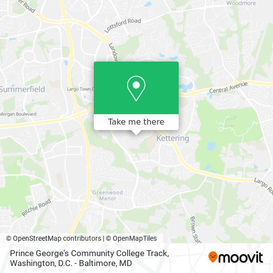 Mapa de Prince George's Community College Track