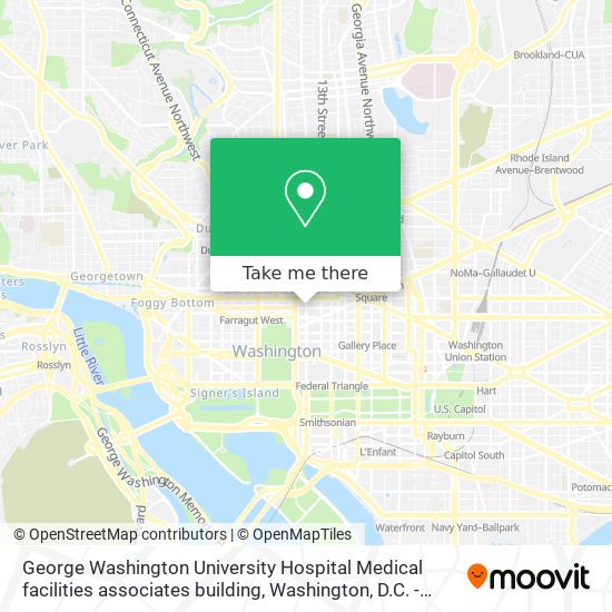 Mapa de George Washington University Hospital Medical facilities associates building