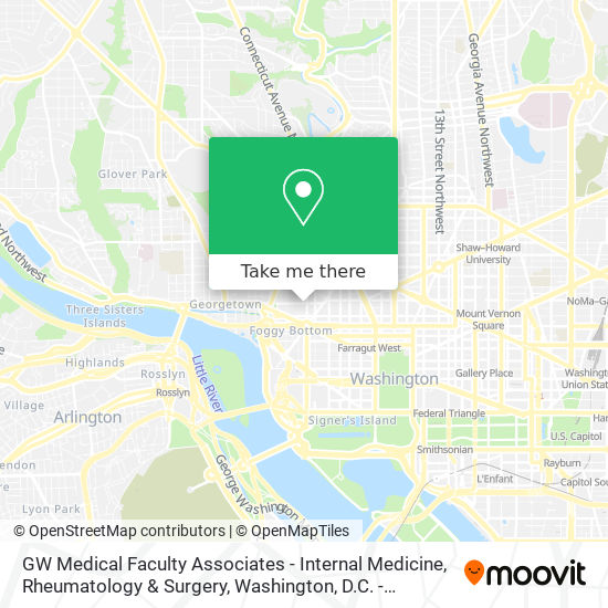 GW Medical Faculty Associates - Internal Medicine, Rheumatology & Surgery map