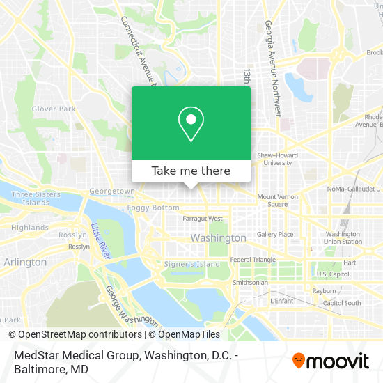 Mapa de MedStar Medical Group