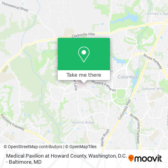 Mapa de Medical Pavilion at Howard County