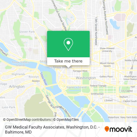 GW Medical Faculty Associates map