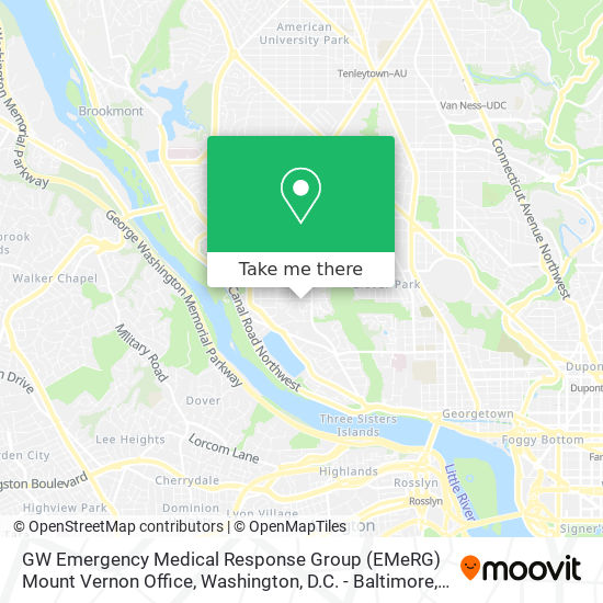 Mapa de GW Emergency Medical Response Group (EMeRG) Mount Vernon Office