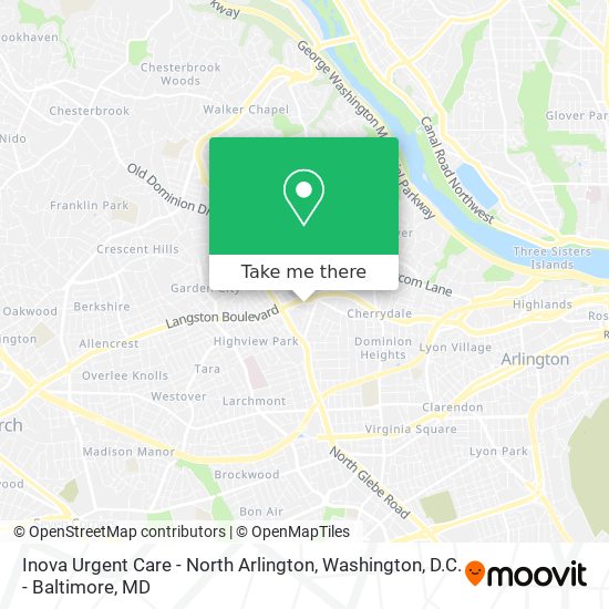 Mapa de Inova Urgent Care - North Arlington