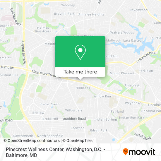 Mapa de Pinecrest Wellness Center