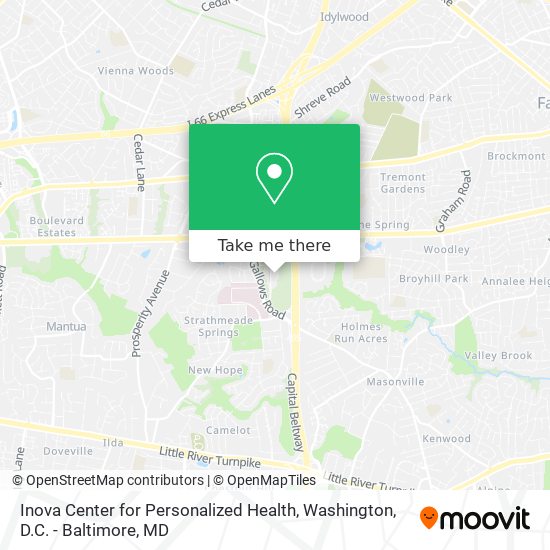 Inova Center for Personalized Health map