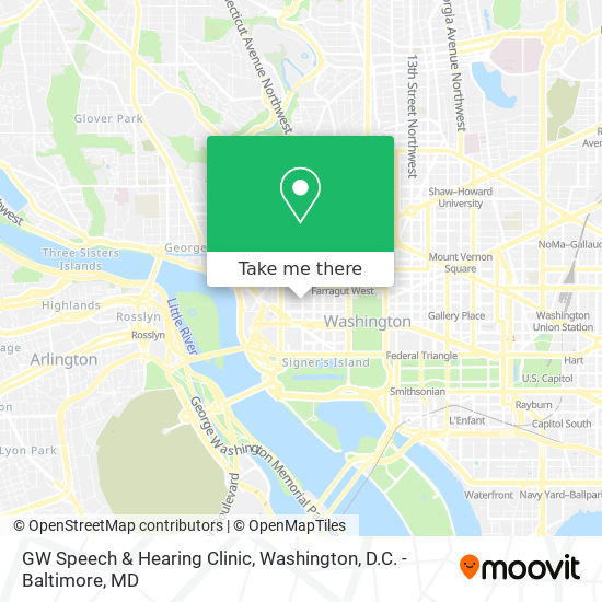 GW Speech & Hearing Clinic map