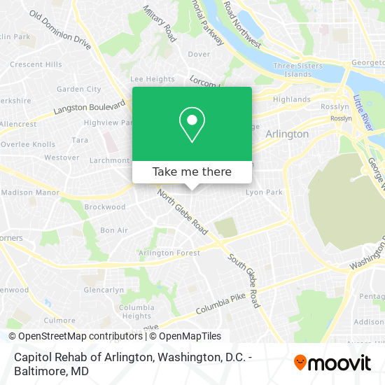 Capitol Rehab of Arlington map
