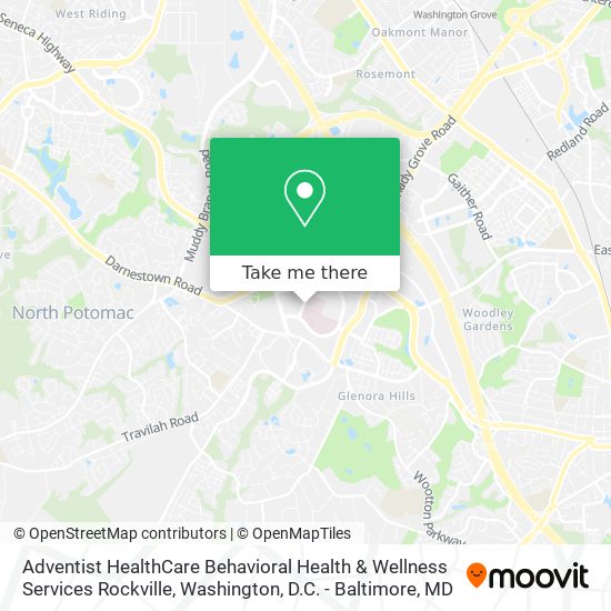 Adventist HealthCare Behavioral Health & Wellness Services Rockville map