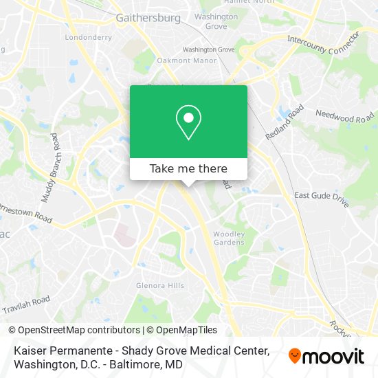 Mapa de Kaiser Permanente - Shady Grove Medical Center
