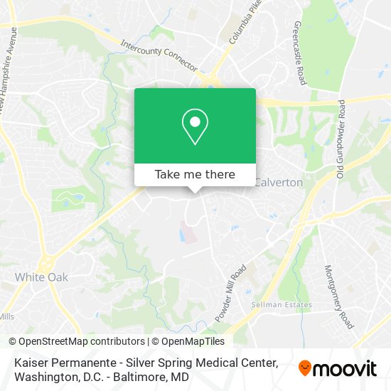 Kaiser Permanente - Silver Spring Medical Center map