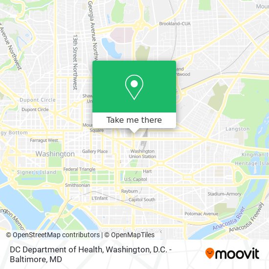 DC Department of Health map