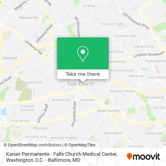 Kaiser Permanente - Falls Church Medical Center map