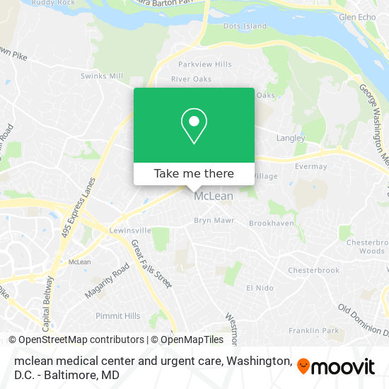 mclean medical center and urgent care map