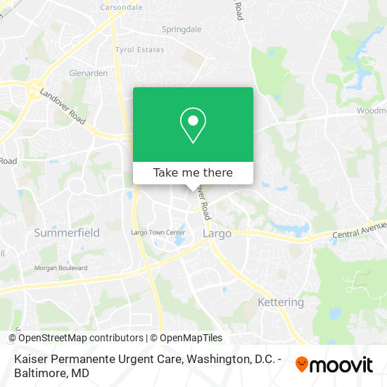 Mapa de Kaiser Permanente Urgent Care