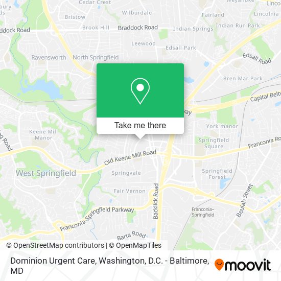 Dominion Urgent Care map