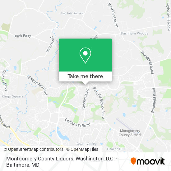 Montgomery County Liquors map