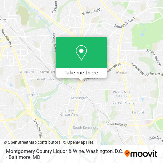 Mapa de Montgomery County Liquor & Wine