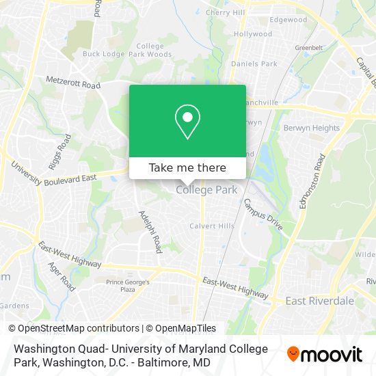 Washington Quad- University of Maryland College Park map