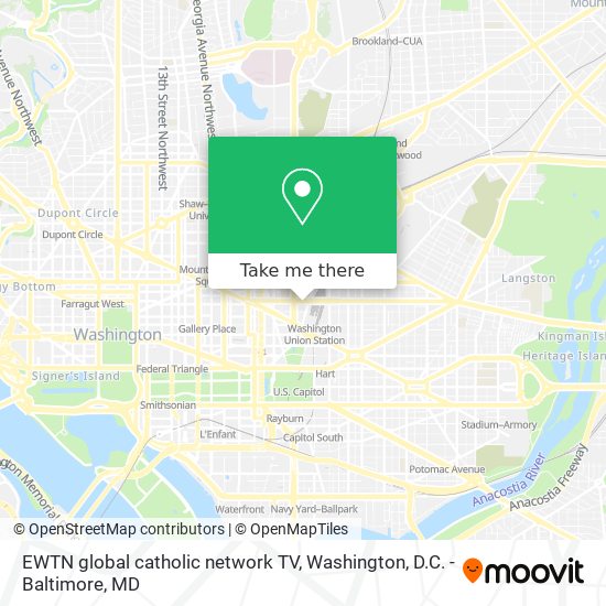 Mapa de EWTN global catholic network TV