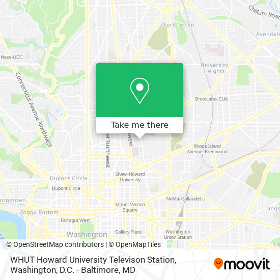 WHUT Howard University Televison Station map