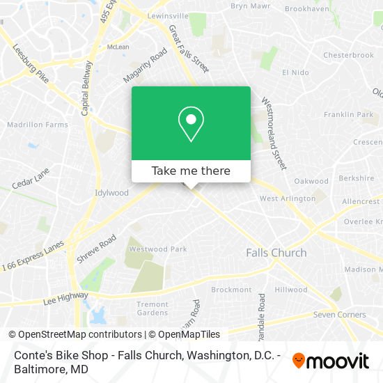 Mapa de Conte's Bike Shop - Falls Church