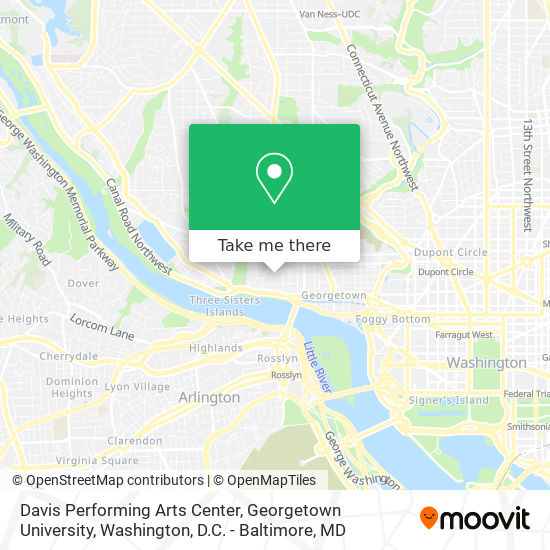 Davis Performing Arts Center, Georgetown University map