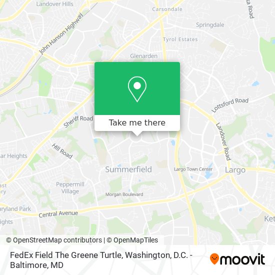 FedEx Field The Greene Turtle map