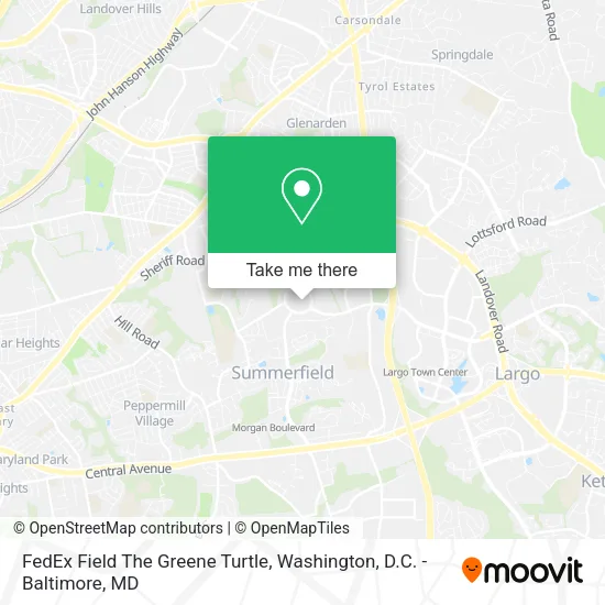 Mapa de FedEx Field The Greene Turtle