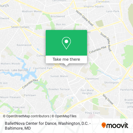 BalletNova Center for Dance map