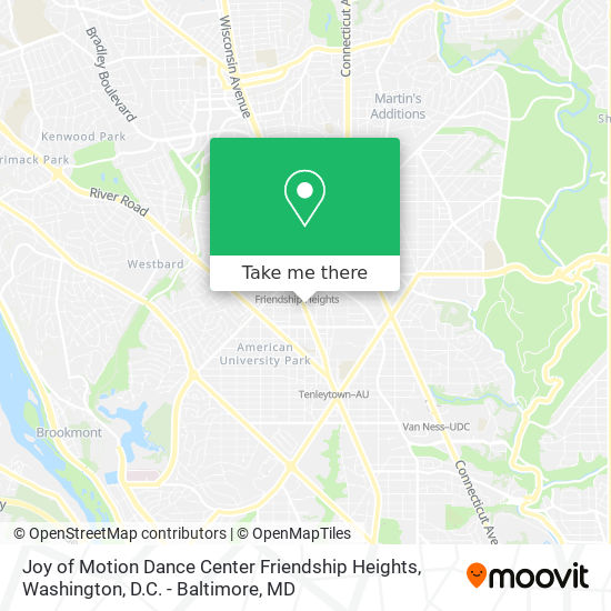 Joy of Motion Dance Center Friendship Heights map